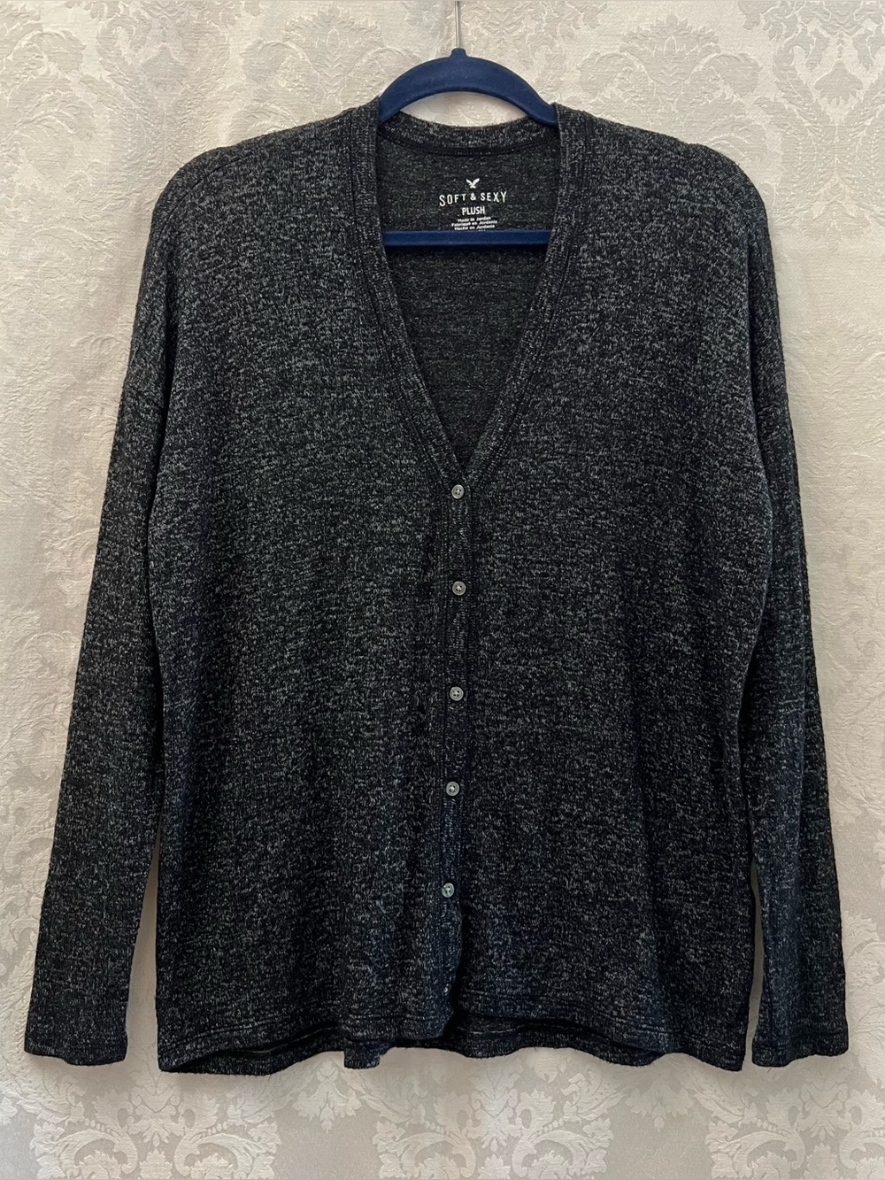 American Eagle Women’s Soft & Sexy Plush Button Up Marled Cardigan Size S GUC